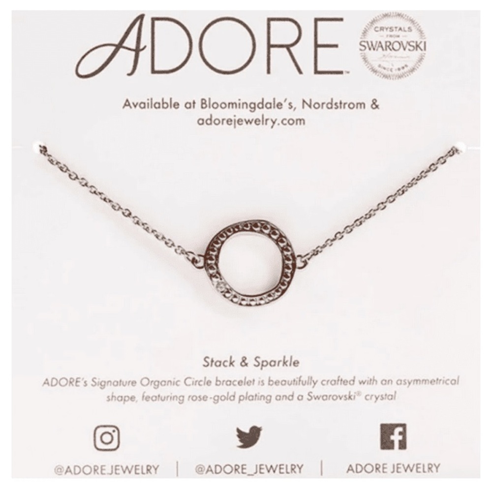 Adore by Swarovski Organic Stackable Circle Bracelet in Rose Gold NWT